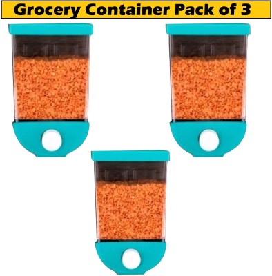 ZURU BUNCH Plastic Grocery Container  - 1100 ml(Pack of 3, Blue)