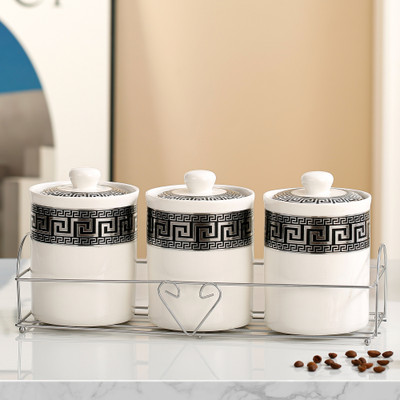 UMAI Ceramic Utility Container  - 700 ml(Pack of 3, Multicolor)