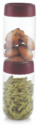 MASTER COOK Plastic Utility Container  - 900 ml(Clear, Maroon)
