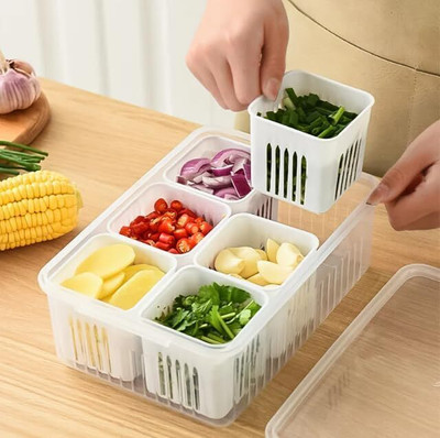 DDecora Plastic Grocery Container  - 2000 ml(White)