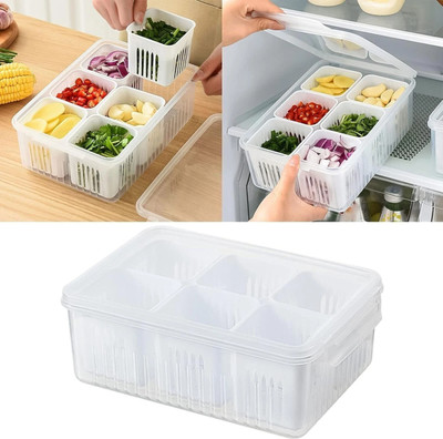 COZYBUYER Plastic Fridge Container  - 2200 ml(White)