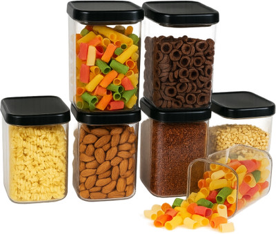 flexibin Plastic Grocery Container  - 1100 ml(Pack of 6, Clear)