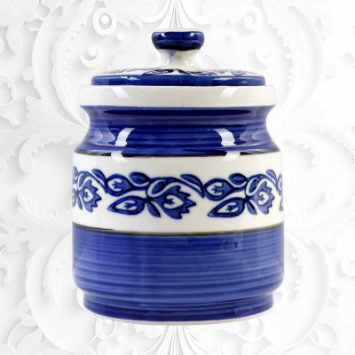 Luminescence Enterprises Ceramic Pickle Jar  - 50 ml(Blue)