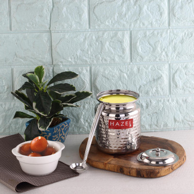 HAZEL Steel Oil Container  - 300 ml(Silver)