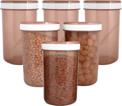 HOMESTIC Plastic Utility Container  - 2200 ml(Pack of 6, Brown)
