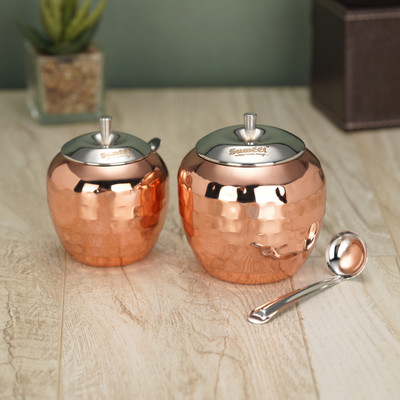 Sumeet Stainless Steel Utility Container  - 220 ml, 320 ml(Pack of 2, Brown)