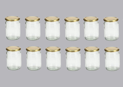 1st Time Glass Utility Container  - 500 ml(Pack of 12, Clear)