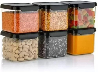 TRENDORA Plastic Grocery Container  - 900 ml(Pack of 6, White)