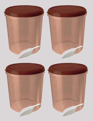 AK HUB Plastic Grocery Container  - 15000 ml(Pack of 4, Brown)