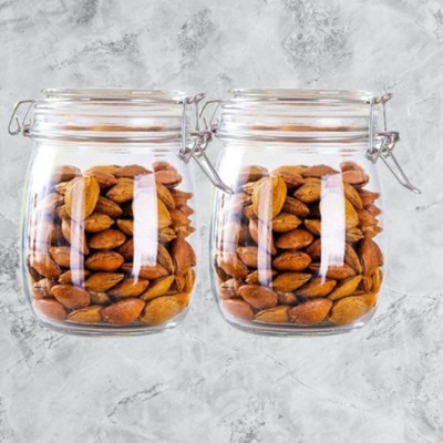 KDZONE Glass Pickle Jar  - 750 ml(Pack of 2, Clear)