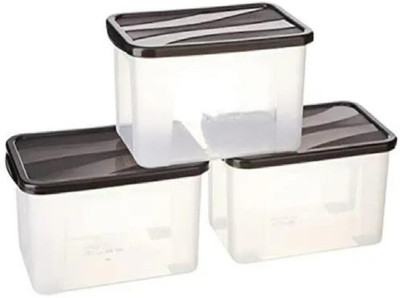 UNDERZZONE Plastic Grocery Container  - 2000 ml(Pack of 3, Clear)