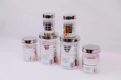 EssaBella Plastic Utility Container  - 2000 ml, 1000 ml, 500 ml(Pack of 6, Clear, Silver)