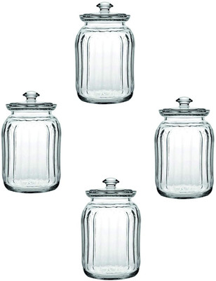Pure Source India Glass Utility Container  - 350 ml(Pack of 4, Clear)