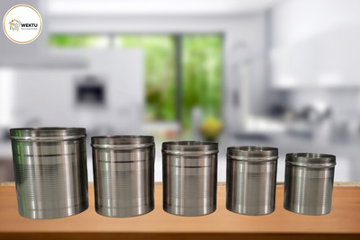 WEKTU Stainless Steel Grocery Container  - 1800 ml(Pack of 5, Silver)
