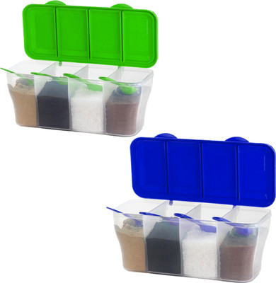 Metrolife Plastic Grocery Container  - 1800 ml(Pack of 2, Blue, Clear)