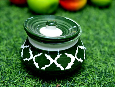 Jetwals Ceramic Pickle Jar  - 300 ml(Green)