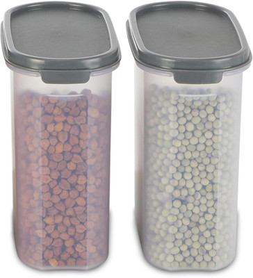 AK HUB Plastic Grocery Container  - 1700 ml(Pack of 2, Transparent)
