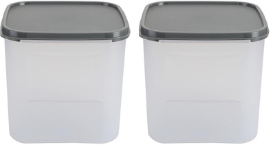 AK HUB Plastic Grocery Container  - 4000 ml(Pack of 2, Transparent)