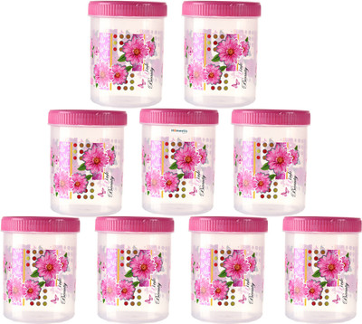HOMESTIC by Kuber Industries Plastic Utility Container  - 1000 ml(Pack of 9, Pink)