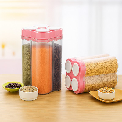 Milyyy Plastic Grocery Container  - 2400 ml(Pack of 2, Pink)
