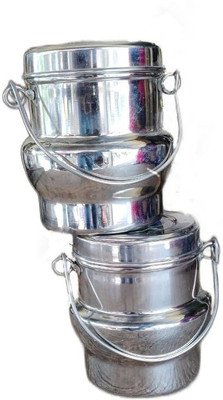 Revathi Steel Utility Container  - 0.5 ml, 0.5 ml(Pack of 2, Silver)
