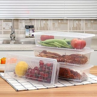 HUMBLE KART Plastic Fridge Container  - 1500 ml(Pack of 6, White)