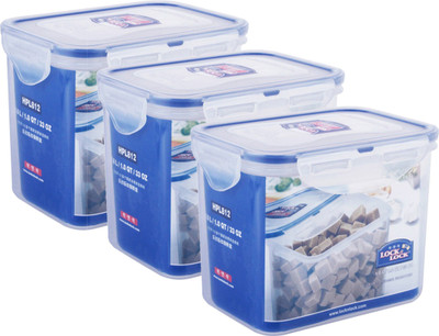 LOCK & LOCK Plastic Fridge Container  - 1 L(Pack of 3, Clear)