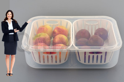 Qtrix Plastic Fridge Container  - 2500 ml(White)