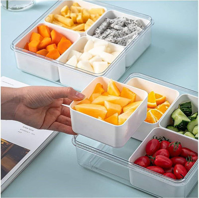 Jespper Collection Plastic Fridge Container  - 2000 ml(Pack of 3, Clear)