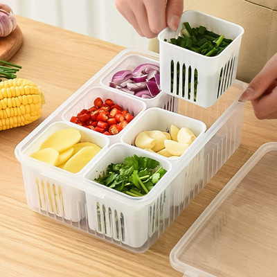 Exvora Enterprises Plastic Fridge Container  - 1200 ml(White)