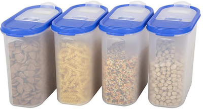 Cutting EDGE Plastic Grocery Container  - 1200 ml(Pack of 4, Blue)