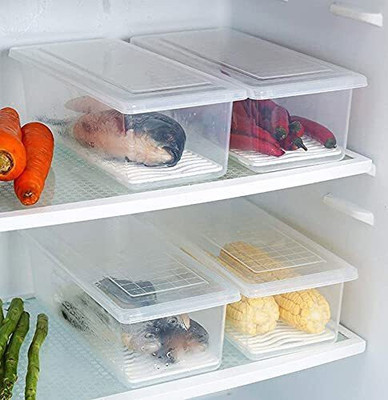 RAYORA Plastic Fridge Container  - 1500 ml(Pack of 4, Clear)