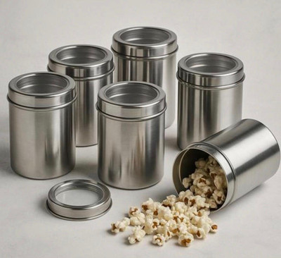 STEELIFE Stainless Steel Grocery Container  - 1000 ml(Pack of 6, Silver)