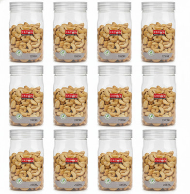 CROWN Plastic Fridge Container  - 2000 ml(Pack of 12, Clear)