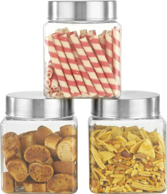 KOLORR Plastic Grocery Container  - 1400 ml(Pack of 3, Clear)