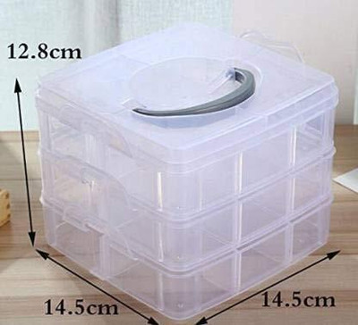 RadhaTex 3-Layer 18-Grid Adjustable Jewelery/Cosmetic/Make Up Organizerx1.617 Ideal for storing & organizing craft beads, jewellery, Make-up/Items & many more Vanity Box(Colour Depends on Availablity) RadhaTex 3-Layer 18-Grid Adjustable Jewelery/Cosmetic/Make Up Organizerx1.617 Ideal for storing & organizing craft beads, jewellery, Make-up/Items & many more Vanity Box(Colour Depends on Availablity)