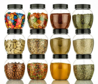 STELITE Plastic Grocery Container  - 400 ml(Pack of 12, Clear)
