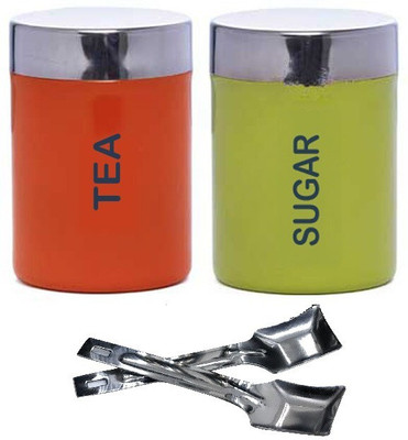 Dynore Steel Tea Coffee & Sugar Container  - 425 ml(Pack of 4, Multicolor)