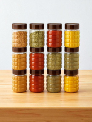 Sk world Plastic Grocery Container  - 250 ml(Pack of 12, Maroon)