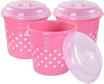 KUBER INDUSTRIES Plastic Grocery Container  - 16 L(Pack of 3, Pink)