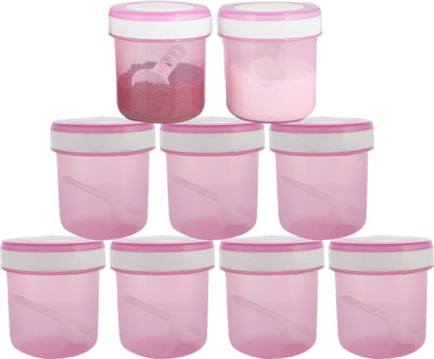 KUBER INDUSTRIES Plastic Utility Container  - 1100 ml(Pack of 9, Pink)