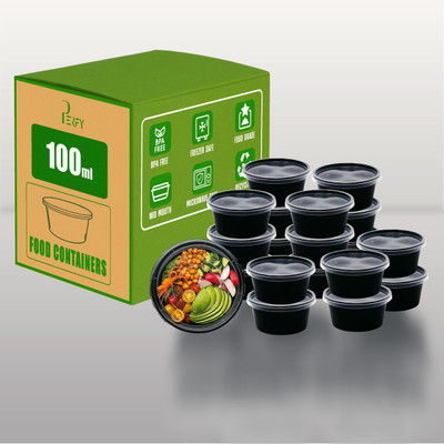 Raga Plus Plastic Utility Container  - 100 ml(Pack of 50, Black)