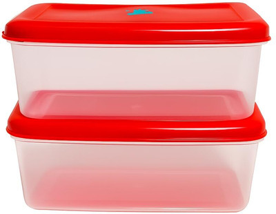 IndiaExports Plastic Utility Container  - 2 L, 2 L(Pack of 2, Transparent)