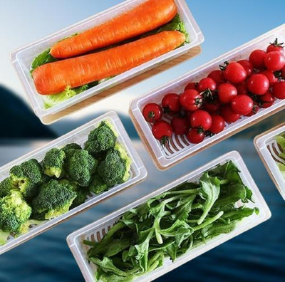 TOLXI Plastic Fridge Container  - 1000 ml(Pack of 6, White)