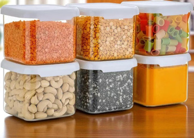 forsel Plastic Grocery Container  - 500 ml(Pack of 6, White)