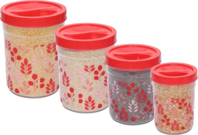 Jaypee Plus Plastic Grocery Container  - 500 ml, 1000 ml, 1500 ml, 2000 ml(Pack of 4, Red)