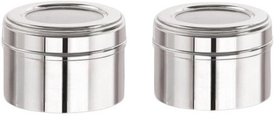 VISAXMI Stainless Steel Utility Container  - 350 ml(Pack of 4, Silver)