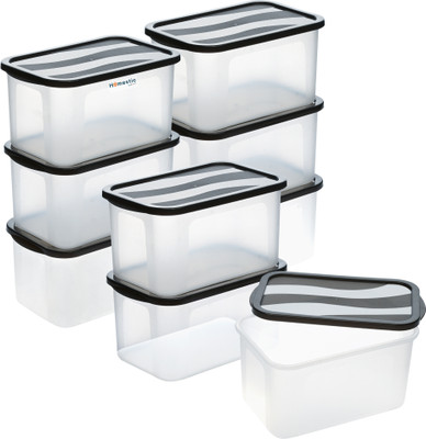 HOMESTIC by Kuber Industries Plastic Fridge Container  - 4 L(Pack of 9, Black)