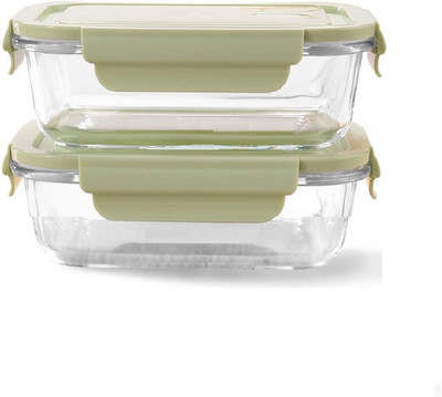 IndusBay Glass Utility Container  - 350 ml(Pack of 2, Multicolor)