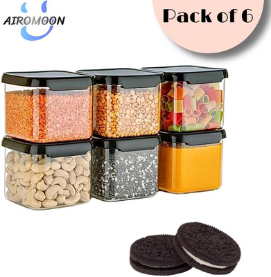 AIROMOON Plastic Grocery Container  - 500 ml(Pack of 6, Clear)
